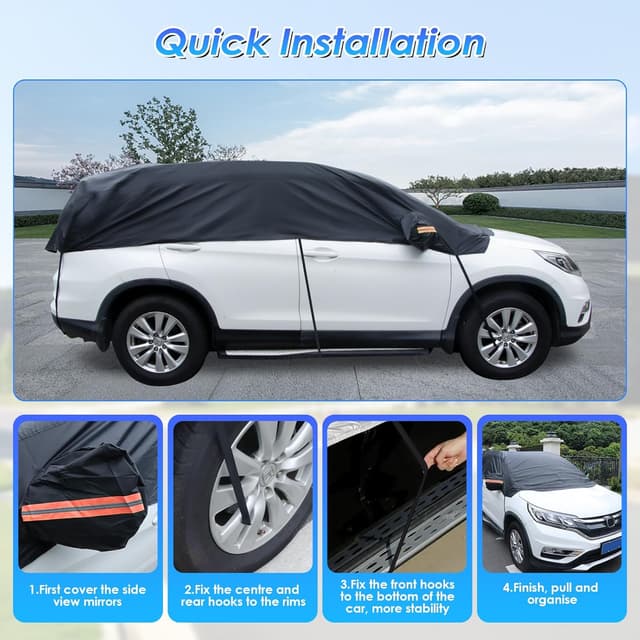 Thumbnail 6 de Ninonly Half Car Cover Waterproof Ninonly 210D (Universal) – Black