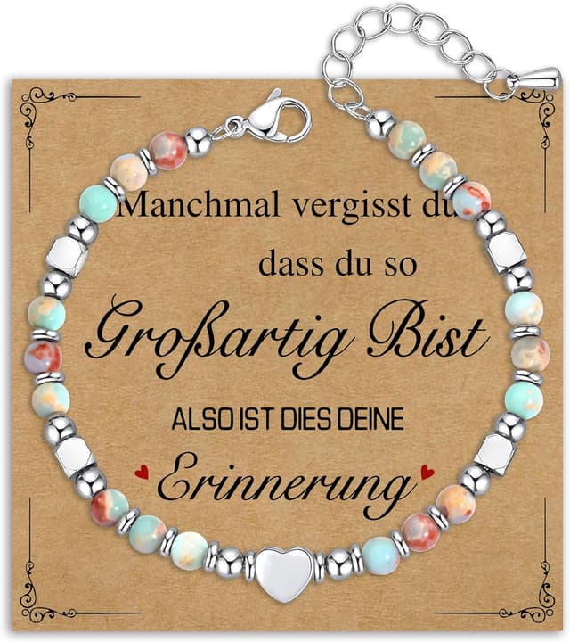 Detalle de Damen Perlenarmband mit Obsidian oder Tigerauge und Edelstahlperle – Silberfarben, nickelfrei, 18 cm + 5 cm Verlängerung