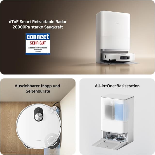 Thumbnail 1 de XIAOMI Robot Vacuum 5 Saugroboter 20.000Pa 🧹
