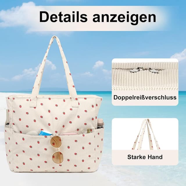 Detalle 2 de LEDAOU Große Strandtasche 45 L