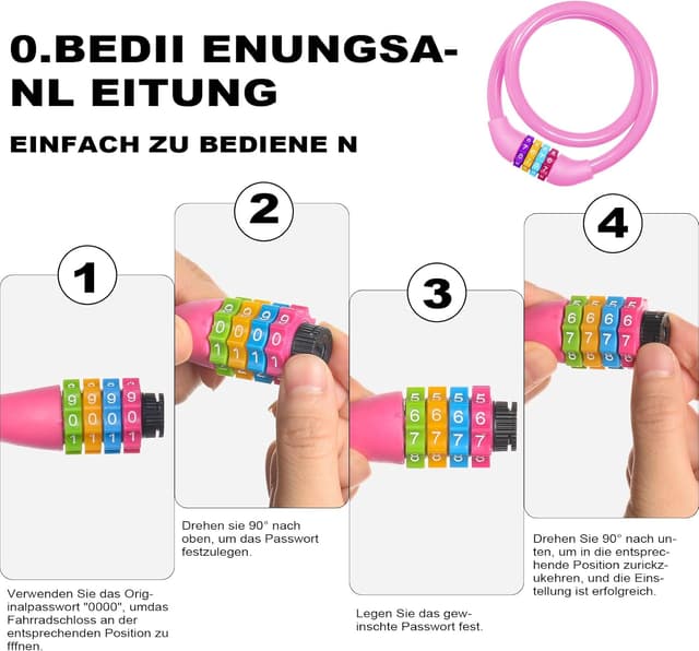 Thumbnail 4 de Ainiv Bicycle Padlock 65 cm cable lock