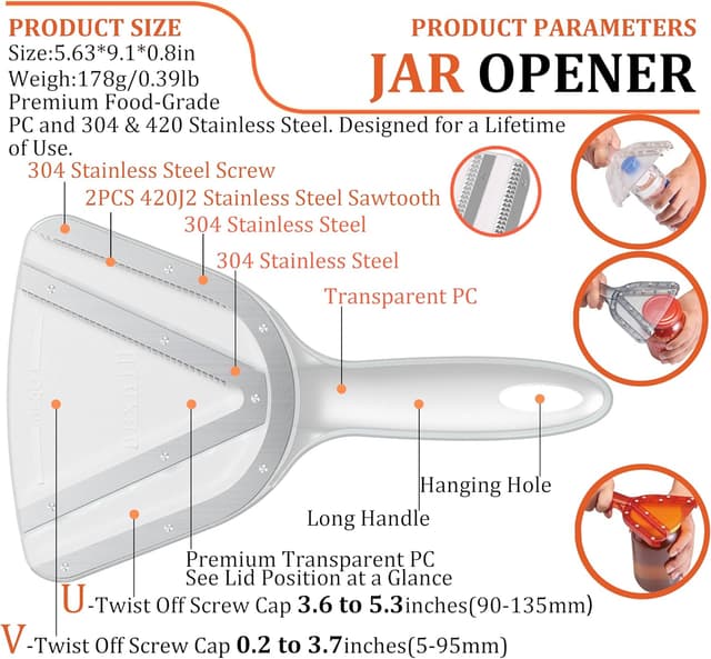 Detalle 2 de Uinxan Jar Opener for Seniors and Arthritis 🥫