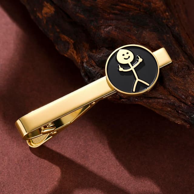 Detalle de Dreamtimes Rock Skull Hand Krawattenklammer aus Edelstahl – „Rock on“-Handzeichen für Halloween & Statement-Looks