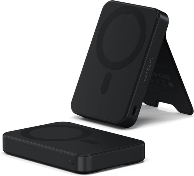 Detalle de SATECHI OntheGo™ Batterie Externe MagSafe 10000 mAh Qi2 avec support pliable (15 W) — Noir
