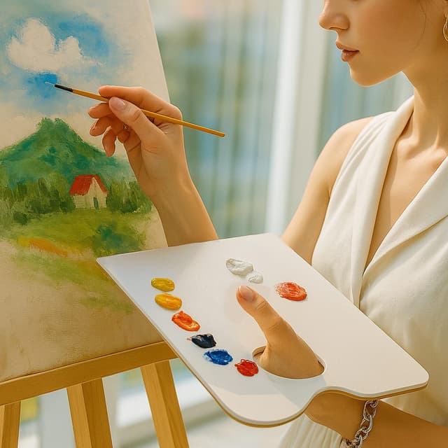 Detalle de Stationery Island A4 Tear-Off Palette Pad (50 Sheets, 80gsm) for Oil, Acrylic & Watercolour Painting