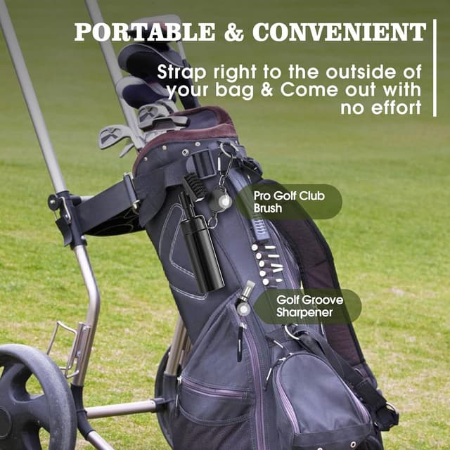 Detalle de Wynaura Pro Golf Club Cleaner Brush with Groove Sharpener Tool (8-inch water brush, 5oz bottle)