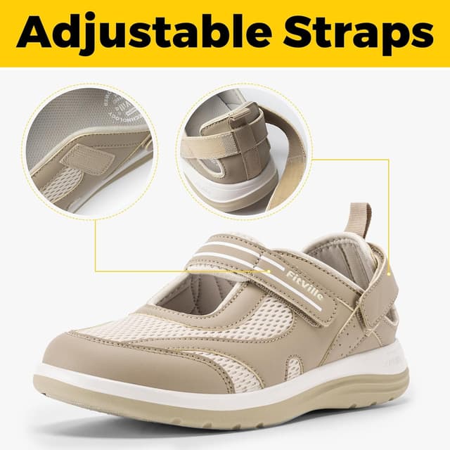 Detalle 1 de FitVille sandali donna per piedi larghi comodi