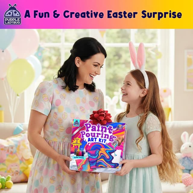 Detalle 2 de Purple Ladybug Paint Pouring Art Kit (Stellar Swizzle) for kids 6–12