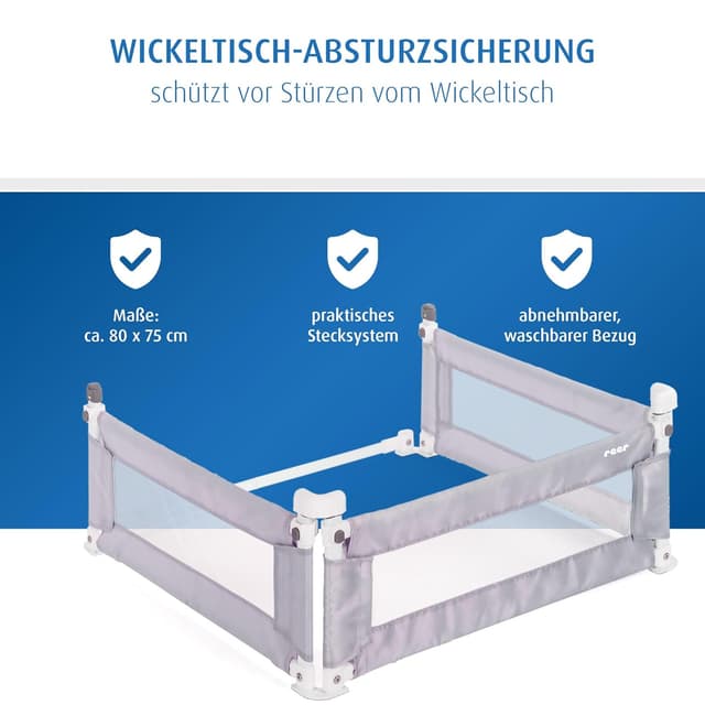 Detalle de Reer Wickeltisch-Absturzsicherung U-Form, 10 kg