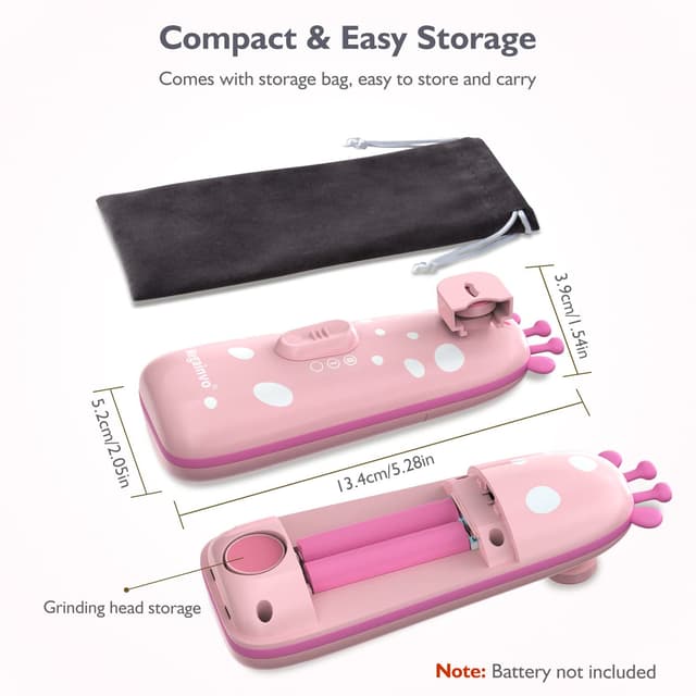 Thumbnail 6 de Elektrische Baby-Nagelfeile Megainvo – Baby-Nagelpflegeset mit Aufsätzen, Licht und Staubschutz (13-teilig)