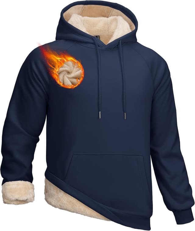 Detalle de TACVASEN Herren Hoodie Sherpa Gefüttert