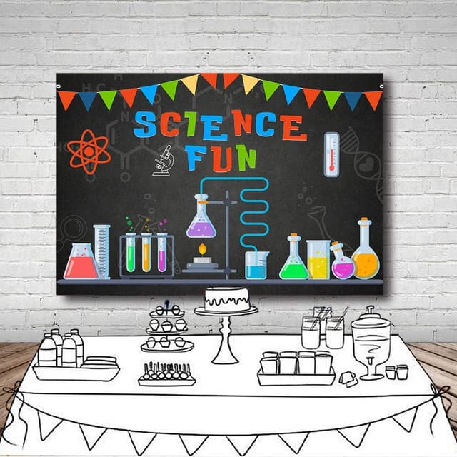 Detalle de MEHOFOND 7x5ft science experiment backdrop for cake smash photos and party decoration