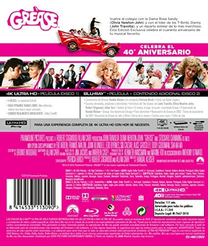Detalle 1 de Grease 1 Blu-ray 4K Ultra-HD 📀