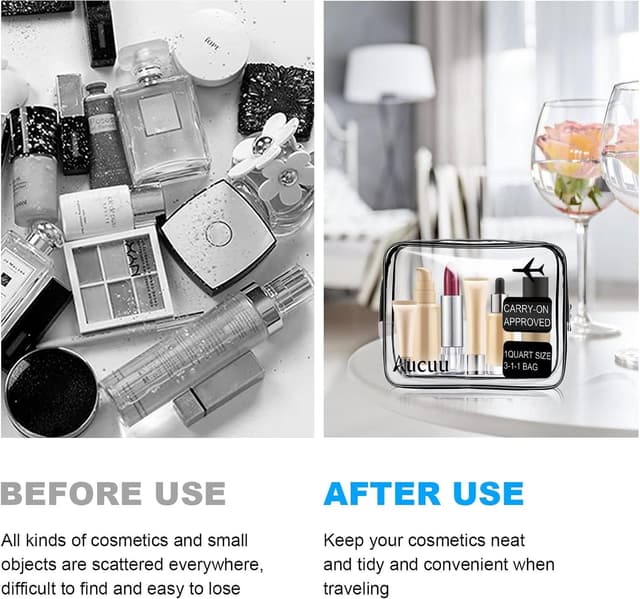 Thumbnail 5 de Aucuu Trousse de Toilette Transparente 3PCS