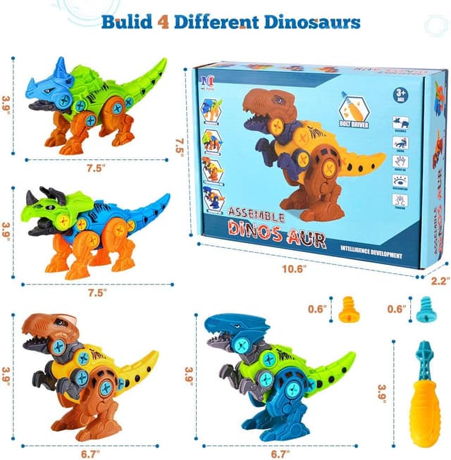 Thumbnail 4 de Lekebaby Take Apart Dinosaur 4-pack toys 🐣