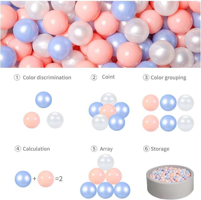 Detalle de GOGOSO Ball Pit Balls for Toddlers Kids (Plastic, BPA-Free, Pastel) — Bulk Count