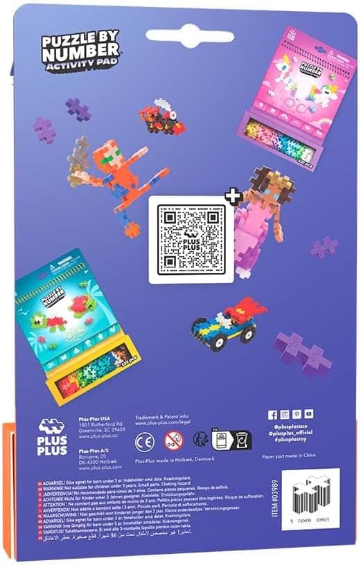 Detalle de PLUS PLUS Travel Toys Building Blocks Puzzle Play (Space) – 12 pages with 125 pieces in attached storage, for age 5+