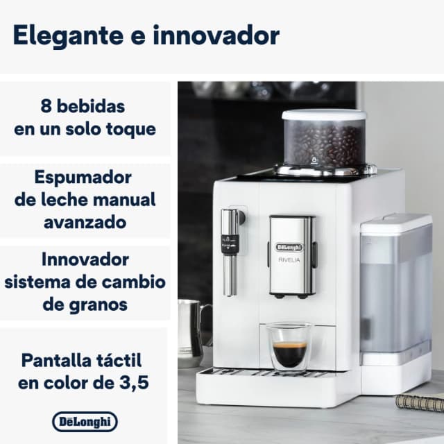 Detalle 2 de De'Longhi Rivelia EXAM440.35.W cafetera automática 2 depósitos