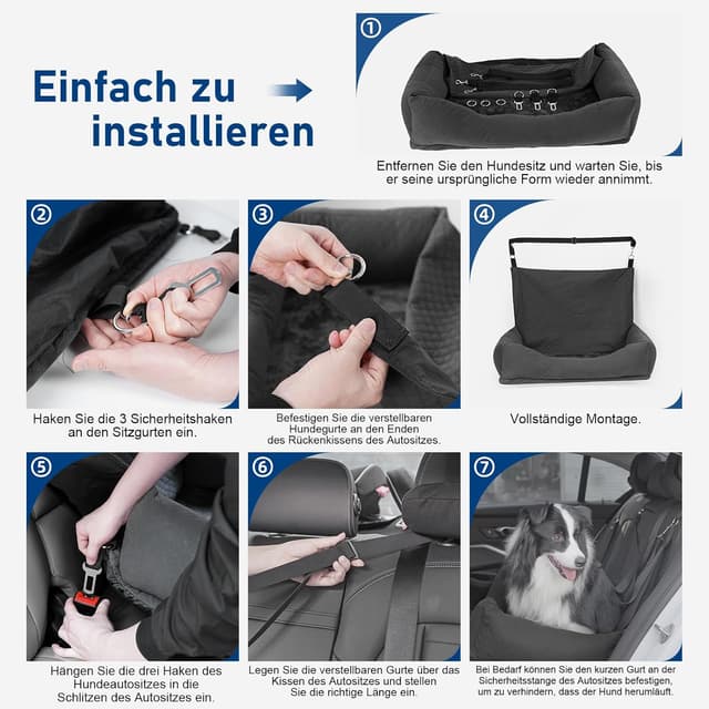 Detalle de Honey Paws Protection Voiture Chien : hamac sécurisé pour panier et siège auto