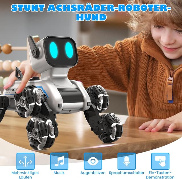 Thumbnail 1 de SIMREX Roboter Hund RC Stunt Auto Spielzeug – interaktive Fernbedienung mit Gestensteuerung