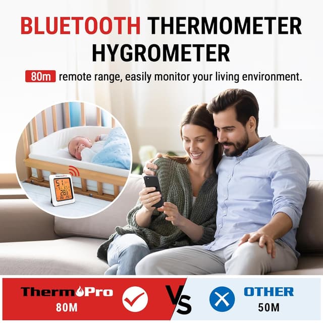 Thumbnail 3 de ThermoPro TP350: termómetro higrómetro 80 m