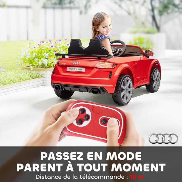 Detalle 2 de HOMCOM Audi TT RS 12 V pour enfant — voiture électrique 2,4 GHz, effets sonores et lumineux
