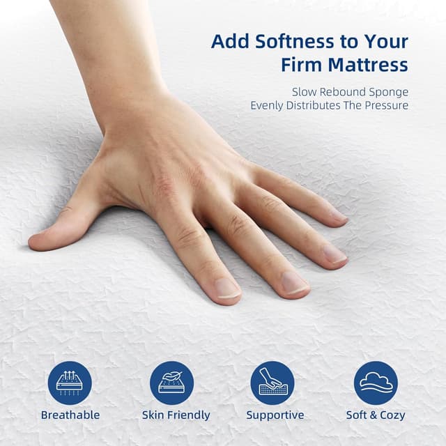 Thumbnail 1 de wowttrelax Memory Foam Mattress Topper Single 90X190