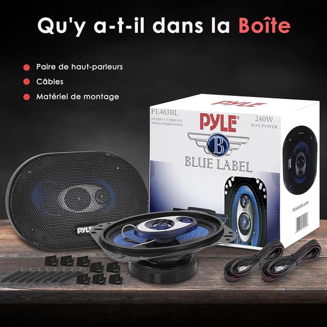 Thumbnail 5 de Pyle Haut Parleur Voiture Tri Axial 10x15 cm