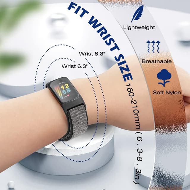 Detalle de Runostrich Fitbit Charge 6 strap, nylon loop