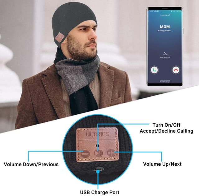 Detalle 2 de ULTRICS Bluetooth Beanie Hat for Men