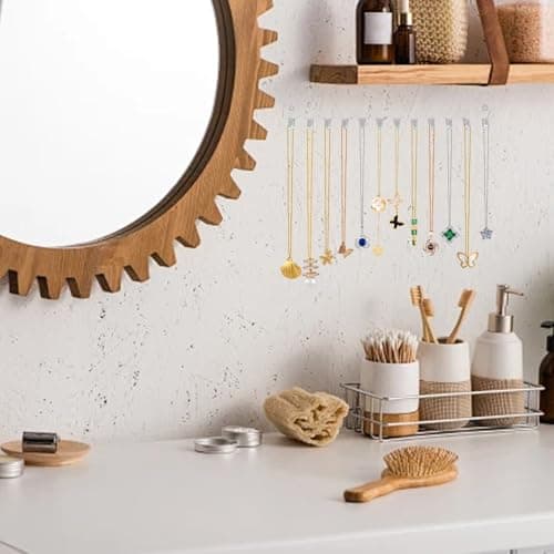 Detalle 1 de Colgador de collares y joyas xyuayamz para pared con 12 ganchos (2 piezas) de acrílico transparente
