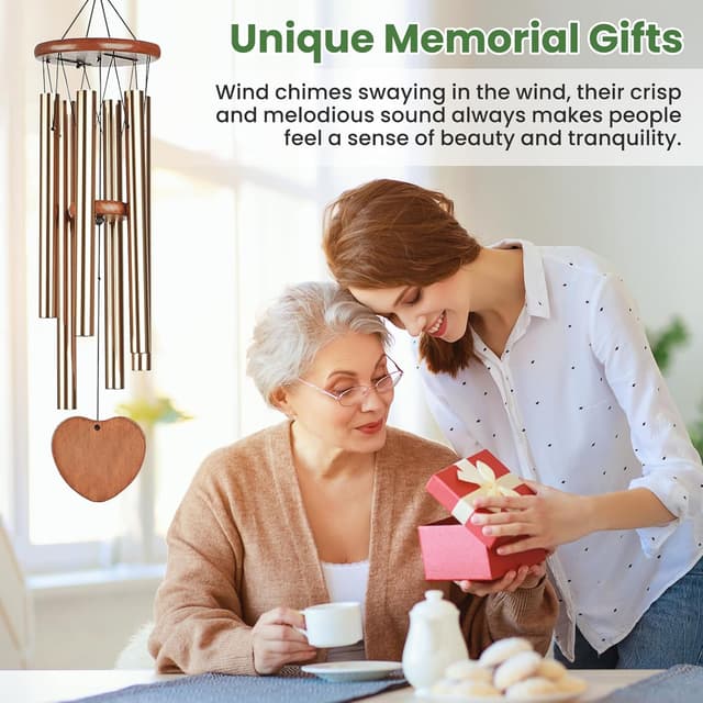 Detalle de YITGOG 30-inch wind chimes with waterproof non-corrosive aluminium tubes for garden, patio and indoor memorial display