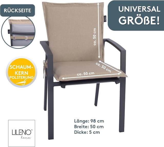 Detalle 2 de LILENO HOME Cojín para Silla de Jardín 🌿 Cómodo y Antideslizante