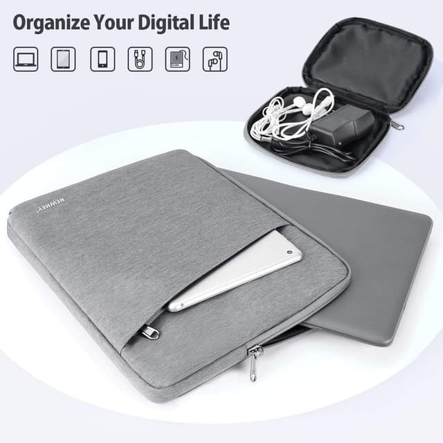 Detalle de NEWHEY 14 Inch Laptop Sleeve Case with Water Repellent Oxford Fabric and Shock Resistant Padding (Gray)