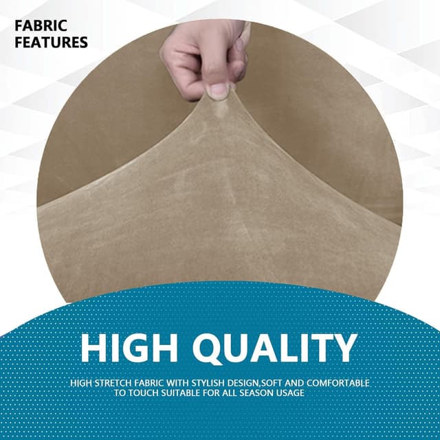 Detalle 2 de YSTELLAA Housse de canapé en velours extensible 3 places camel, avec accoudoirs