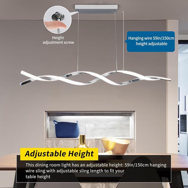 Detalle 2 de Mikeru LED Pendelleuchte 120 cm dimmbar