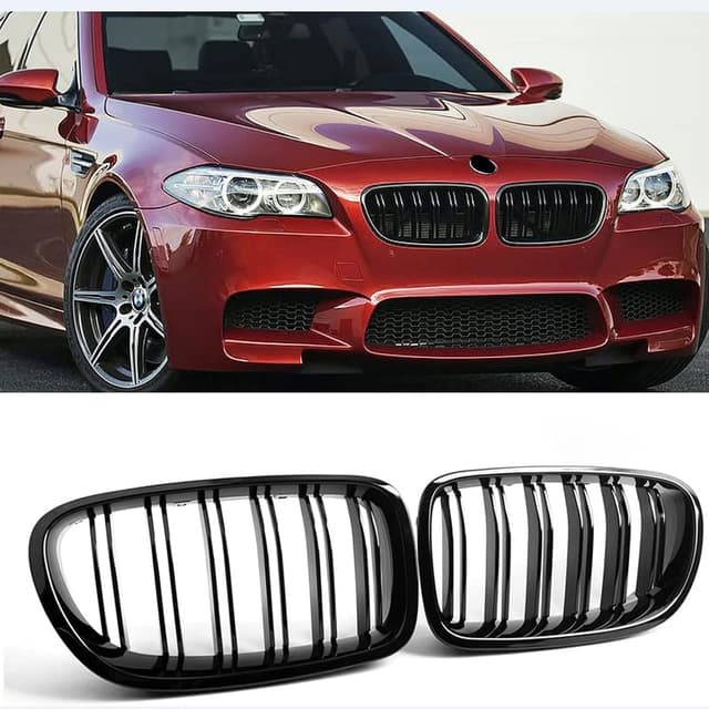 Detalle de TOPTHAN Front-Kühlergrill für BMW 5er F10/F11 (Nieren) glänzend schwarz im M5-Style 2010–2017