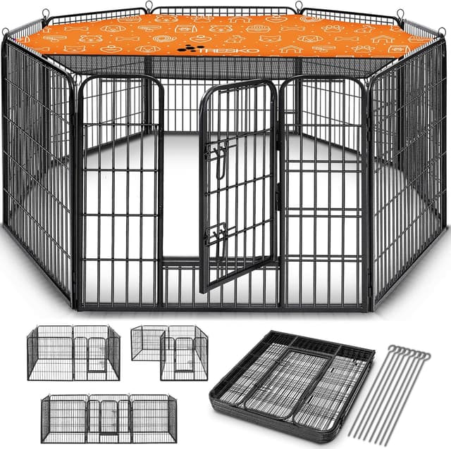 Imagen de TRESKO Parc d'extérieur 77 x 80 cm pour chiens en OfertitasTOP