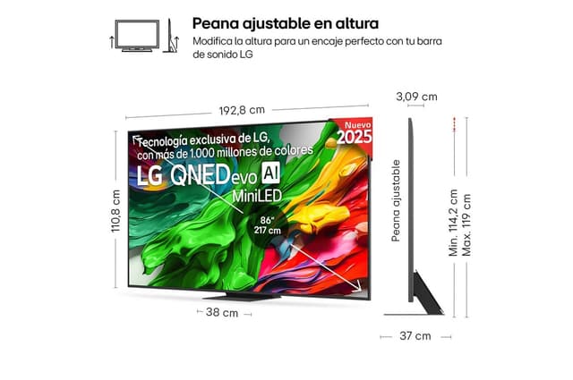 Thumbnail 1 de LG QNED86 86" QNED evo AI MiniLED 4K 2025