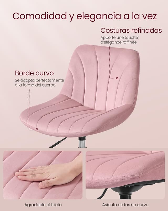 Thumbnail 5 de VASAGLE Taburete Tocador LJB160SA01 Rosa