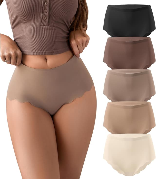 Detalle de SHARICCA Seamless High Waisted Cheeky Underwear Pack
