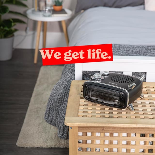 Thumbnail 6 de Russell Hobbs RHRETHFH1001B riscaldatore elettrico retrò 1800 W (1.8 kW) orizzontale/verticale con termostato