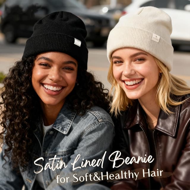 Detalle de YANIBEST Satin Lined Beanie 22.4 in