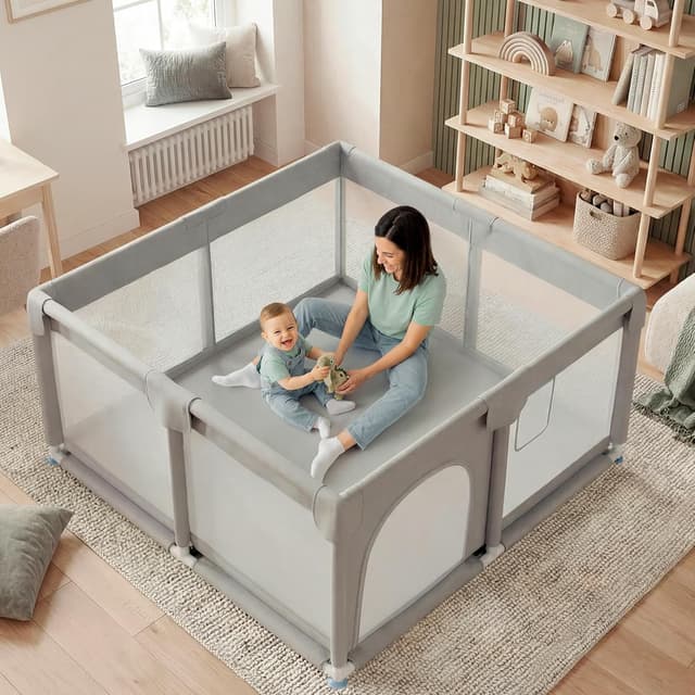 Detalle de JUPPLIES Parque Infantil Bebe 120x120 Gris