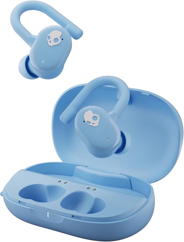 Detalle de Skullcandy Push Play Active Wireless Earbuds (Preppy Blue) with up to 34 hours battery and IP55 rating