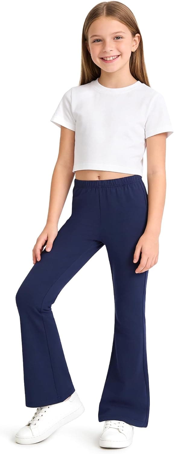 Detalle 2 de KEREDA Mädchen-Schlaghose aus Baumwolle – Leggings im Flared-Style im 3er-Pack