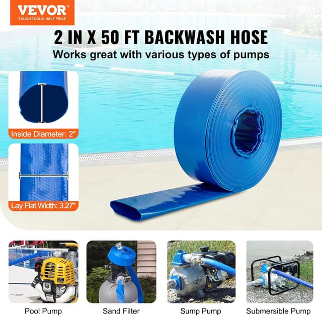 Detalle 2 de VEVOR Manguera de Retrolavado 2x50
