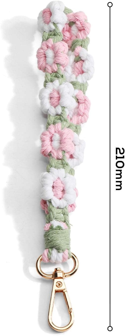 Detalle 2 de Gallkeat Makramee Schlüsselanhänger für Damen – geflochtener Boho-Lanyard (20 cm) als Taschenschmuck