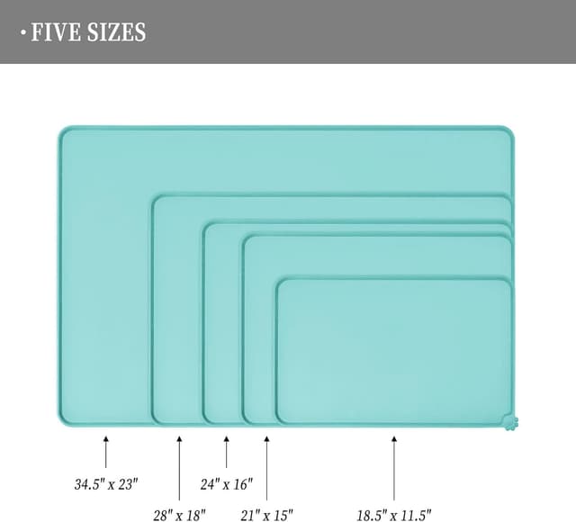 Detalle 2 de Reopet Silikon-Futtermatten für Hunde und Katzen – wasserdichte Napfunterlagen mit erhöhten Rändern