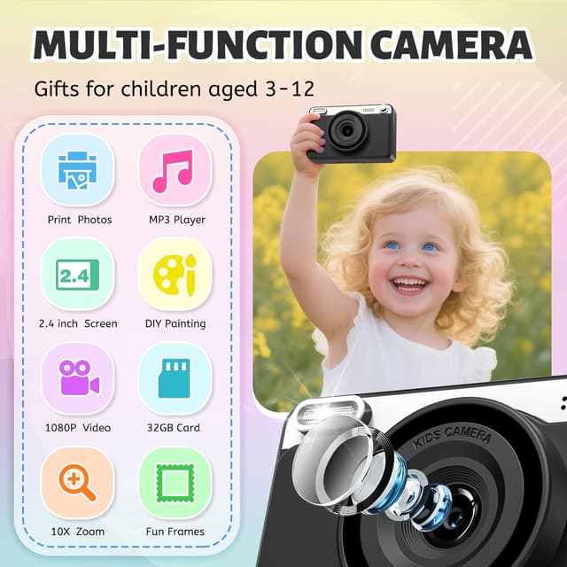 Detalle 2 de Kids Instant Print Camera 1080P 32GB